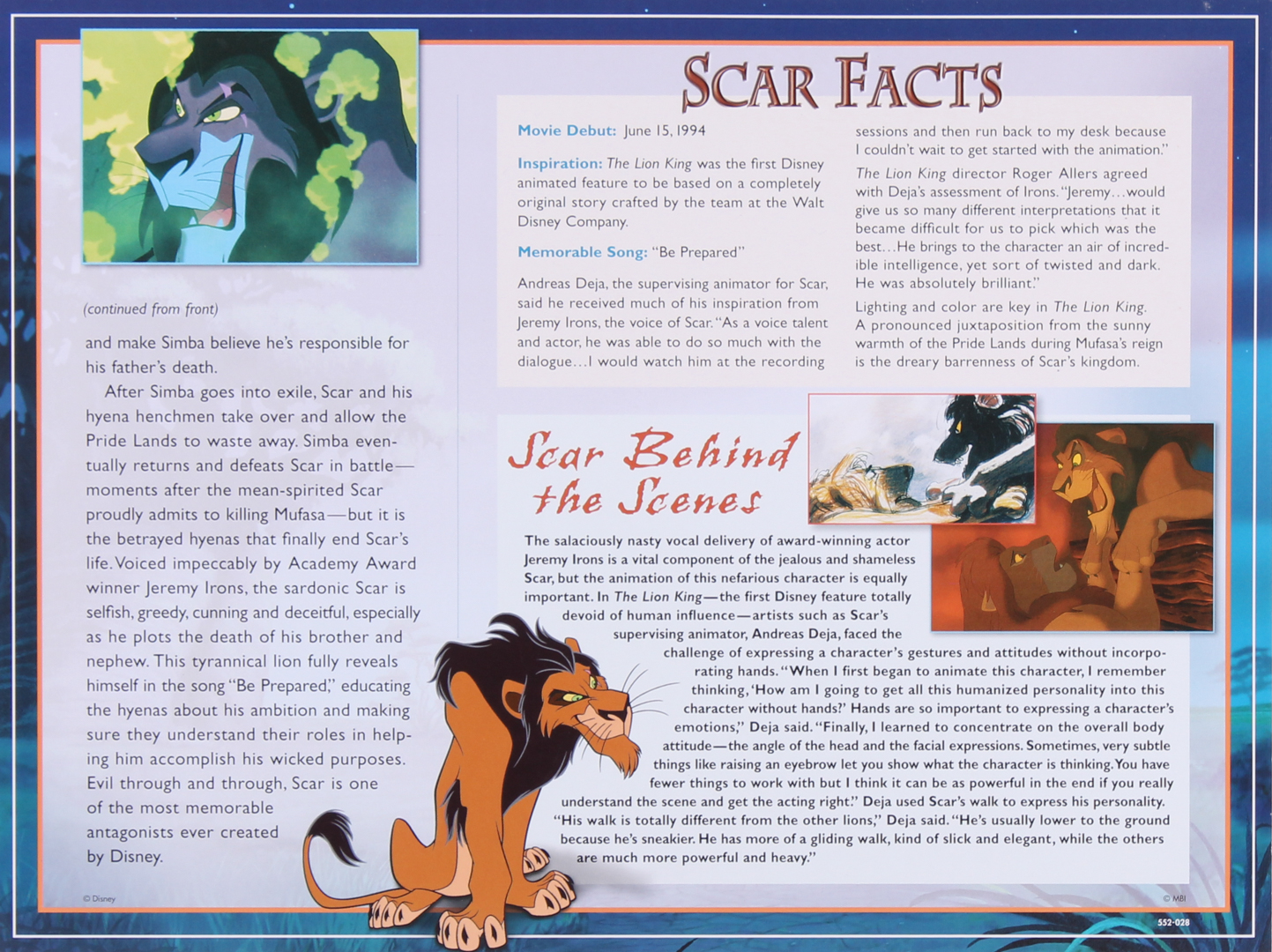 Disney's "The Lion King" Scar 9x12 Patch Card at PristineAuction.com Disney's "The Lion King" Scar 9x12 Patch Card at PristineAuction.com