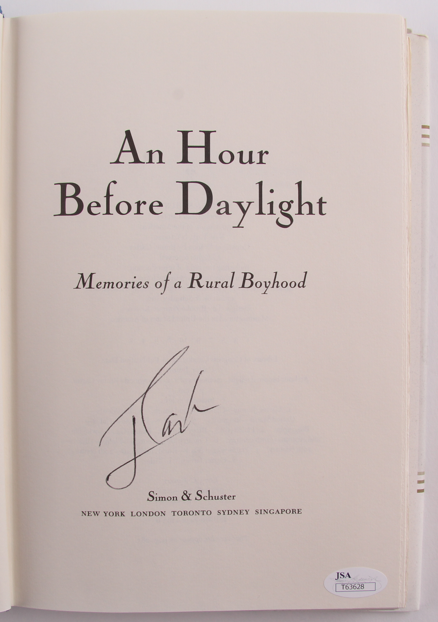 Jimmy Carter Signed "An Hour before Daylight" Hardcover Book (JSA COA) at PristineAuction.com Jimmy Carter Signed "An Hour before Daylight" Hardcover Book (JSA COA) at PristineAuction.com