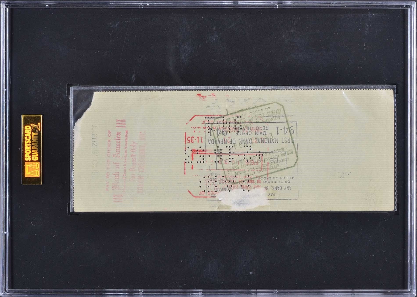 Ty Cobb Signed Personal Check (SGC Encapsulated & JSA LOA) at PristineAuction.com Ty Cobb Signed Personal Check (SGC Encapsulated & JSA LOA) at PristineAuction.com