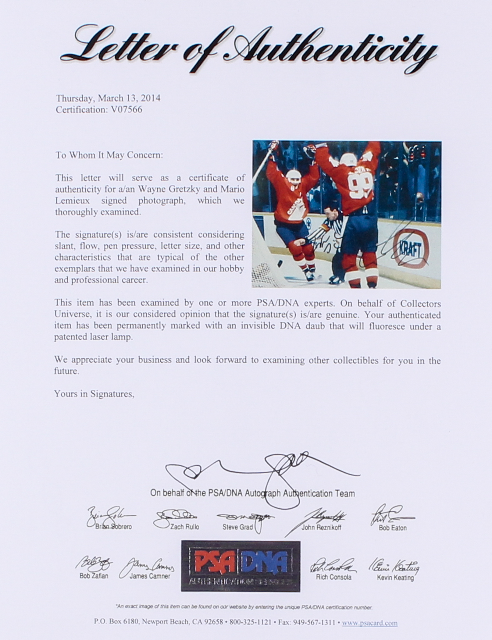 Wayne Gretzky & Mario Lemieux Signed Team Canada 11x14 Photo (PSA LOA) at PristineAuction.com Wayne Gretzky & Mario Lemieux Signed Team Canada 11x14 Photo (PSA LOA) at PristineAuction.com