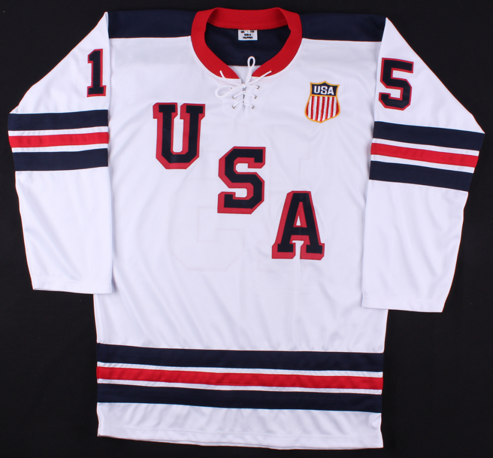 Jamie Langenbrunner Signed USA Olympic Jersey Inscribed "Captain America" (Sports Memorabilia