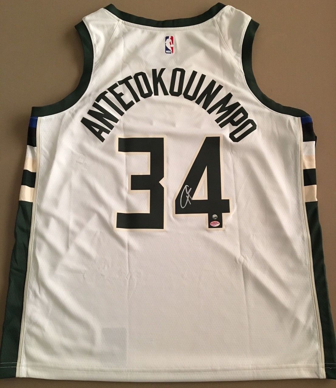 Giannis Antetokounmpo Signed Bucks Jersey (Steiner COA & Antetokounmpo Hologram) at PristineAuction.com Giannis Antetokounmpo Signed Bucks Jersey (Steiner COA & Antetokounmpo Hologram) at PristineAuction.com