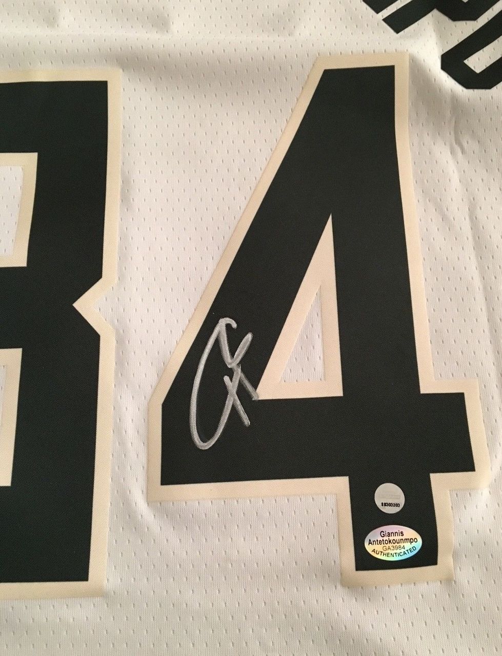 Giannis Antetokounmpo Signed Bucks Jersey (Steiner COA & Antetokounmpo Hologram) at PristineAuction.com Giannis Antetokounmpo Signed Bucks Jersey (Steiner COA & Antetokounmpo Hologram) at PristineAuction.com
