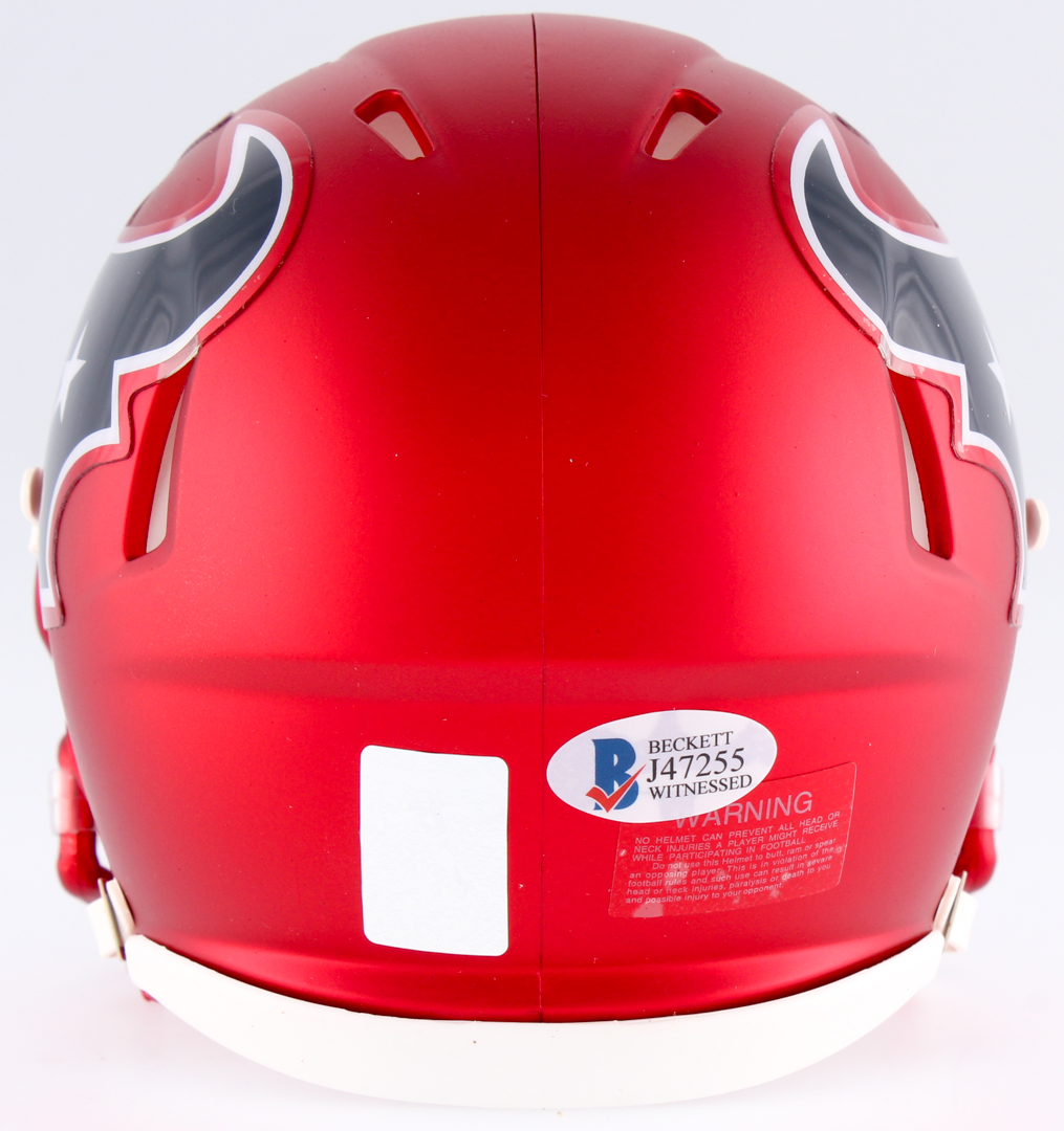 Deshaun Watson Signed Texans Blaze Mini Helmet (Beckett COA & Watson Hologram) at PristineAuction.com Deshaun Watson Signed Texans Blaze Mini Helmet (Beckett COA & Watson Hologram) at PristineAuction.com