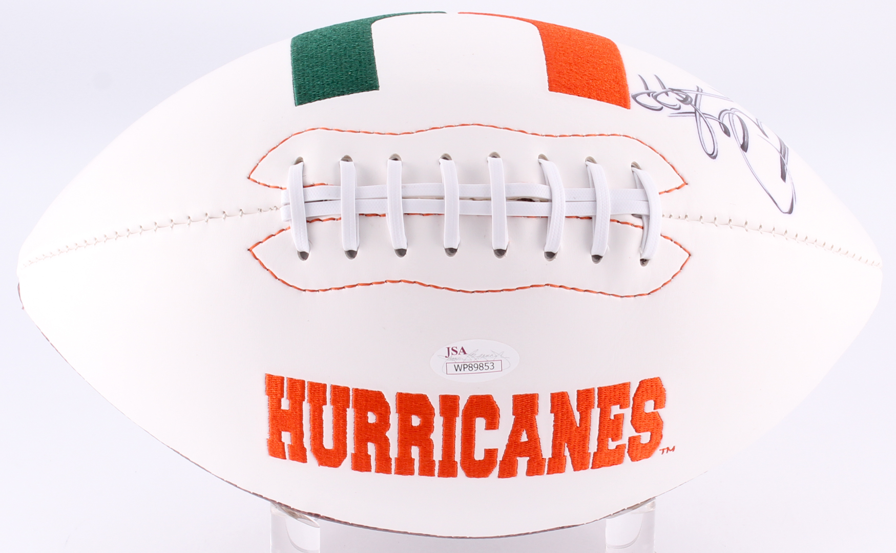 Warren Sapp Signed Miami Hurricanes Logo Football (JSA COA) at PristineAuction.com Warren Sapp Signed Miami Hurricanes Logo Football (JSA COA) at PristineAuction.com