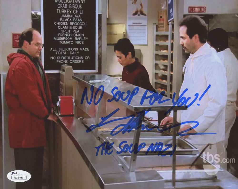 Larry Thomas Signed "Seinfeld" 8x10 Photo Inscribed "No Soup For You