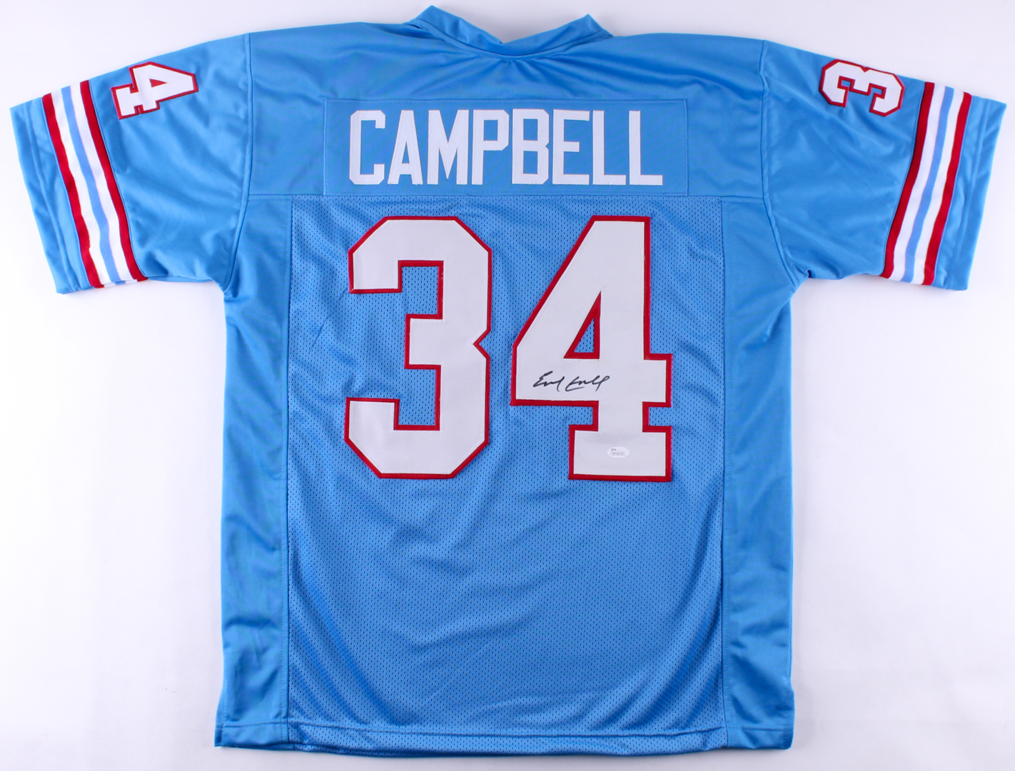 Earl Campbell Signed Oilers Jersey (JSA COA) at PristineAuction.com Earl Campbell Signed Oilers Jersey (JSA COA) at PristineAuction.com