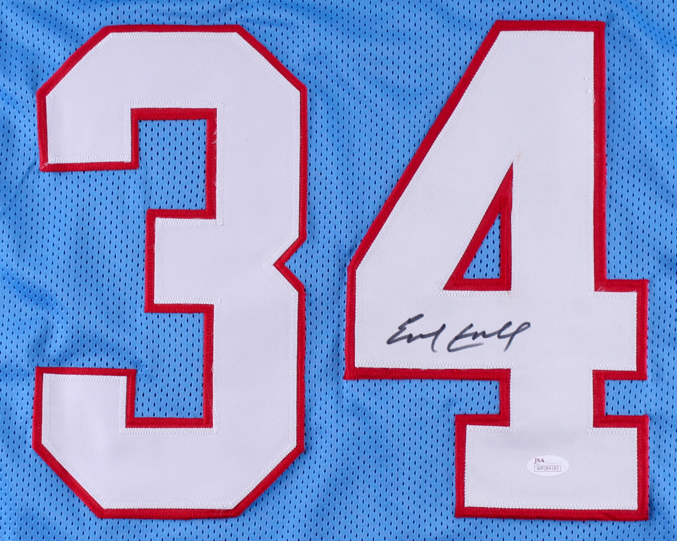 Earl Campbell Signed Oilers Jersey (JSA COA) at PristineAuction.com Earl Campbell Signed Oilers Jersey (JSA COA) at PristineAuction.com