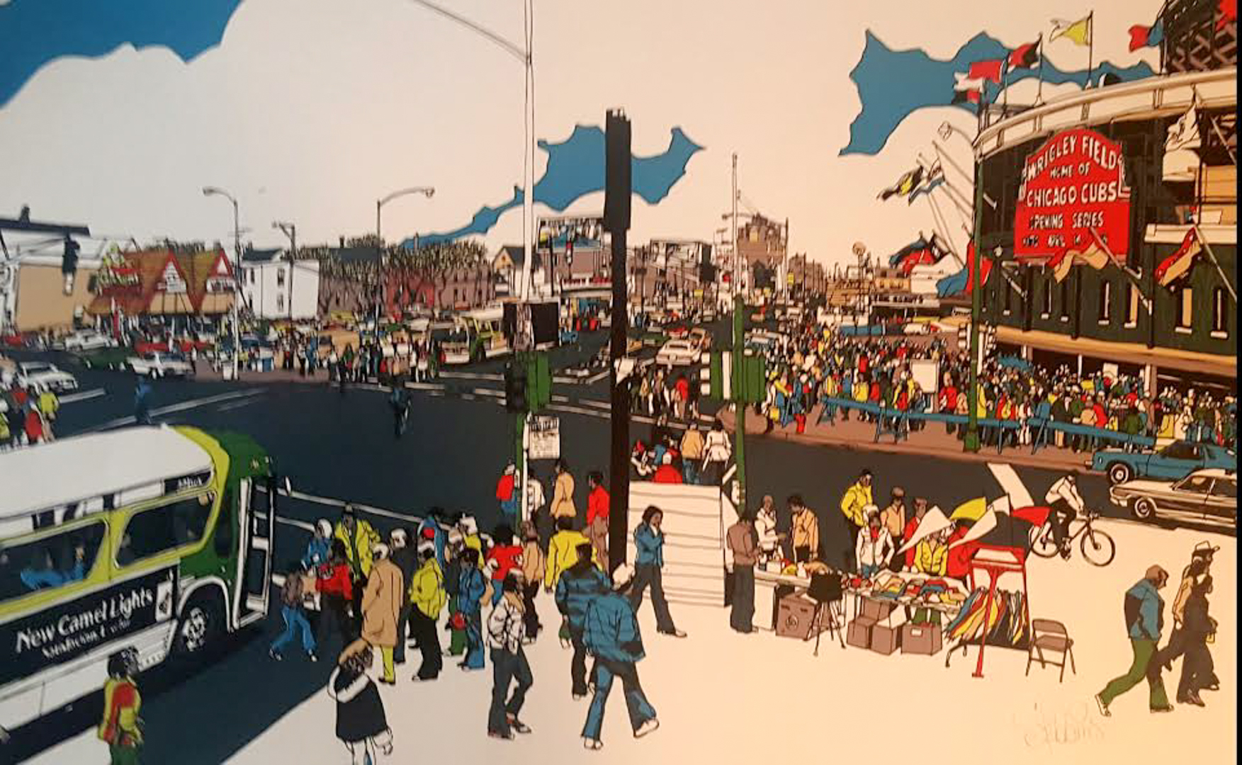 William Stebbins Signed 1978 Chicago Cubs Wrigley Field "Opening Day" Limited Edition AP #6/10 20x24 Serigraph on Archival Paper (Publisher COA) at PristineAuction.com William Stebbins Signed 1978 Chicago Cubs Wrigley Field "Opening Day" Limited Edition AP #6/10 20x24 Serigraph on Archival Paper (Publisher COA) at PristineAuction.com