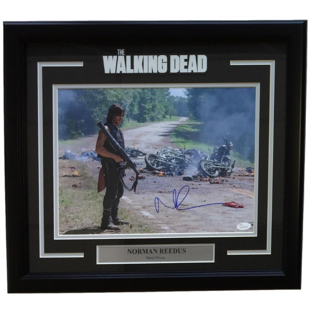 Norman Reedus Signed "The Walking Dead" 11x14 Custom Framed Photo