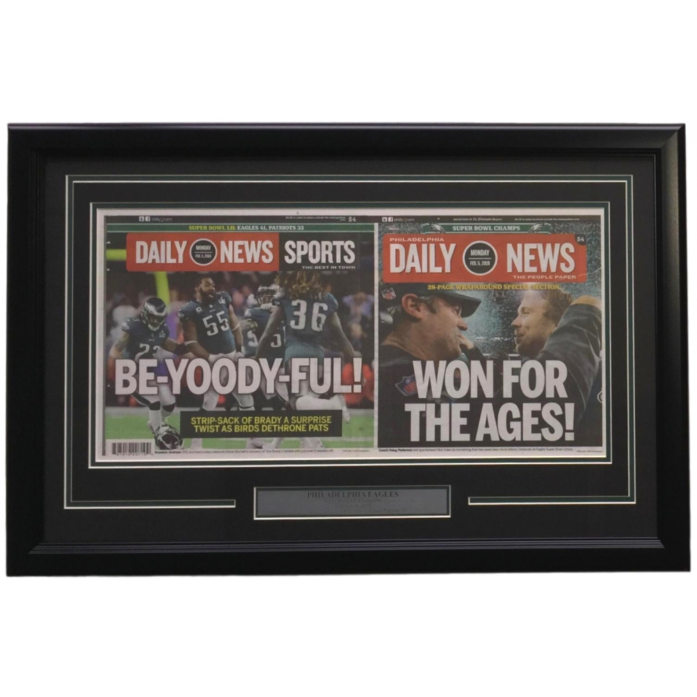 Philadelphia Eagles 18x28 Custom Framed Feb 5 2018 Super Bowl LII ...