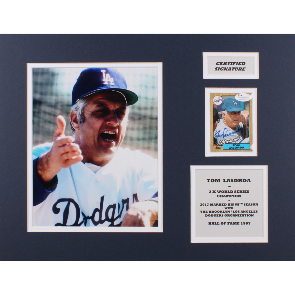Tommy Lasorda Signed Dodgers 14x18 Custom Matted Baseball Card Display (JSA  COA) | Pristine Auction