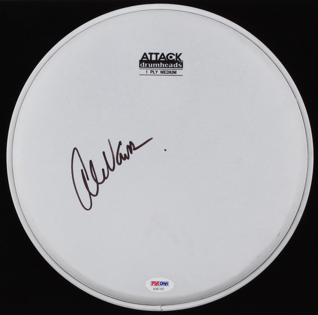 Alex Van Halen Signed 10.5" Drum Head (PSA COA) at PristineAuction.com Alex Van Halen Signed 10.5" Drum Head (PSA COA) at PristineAuction.com