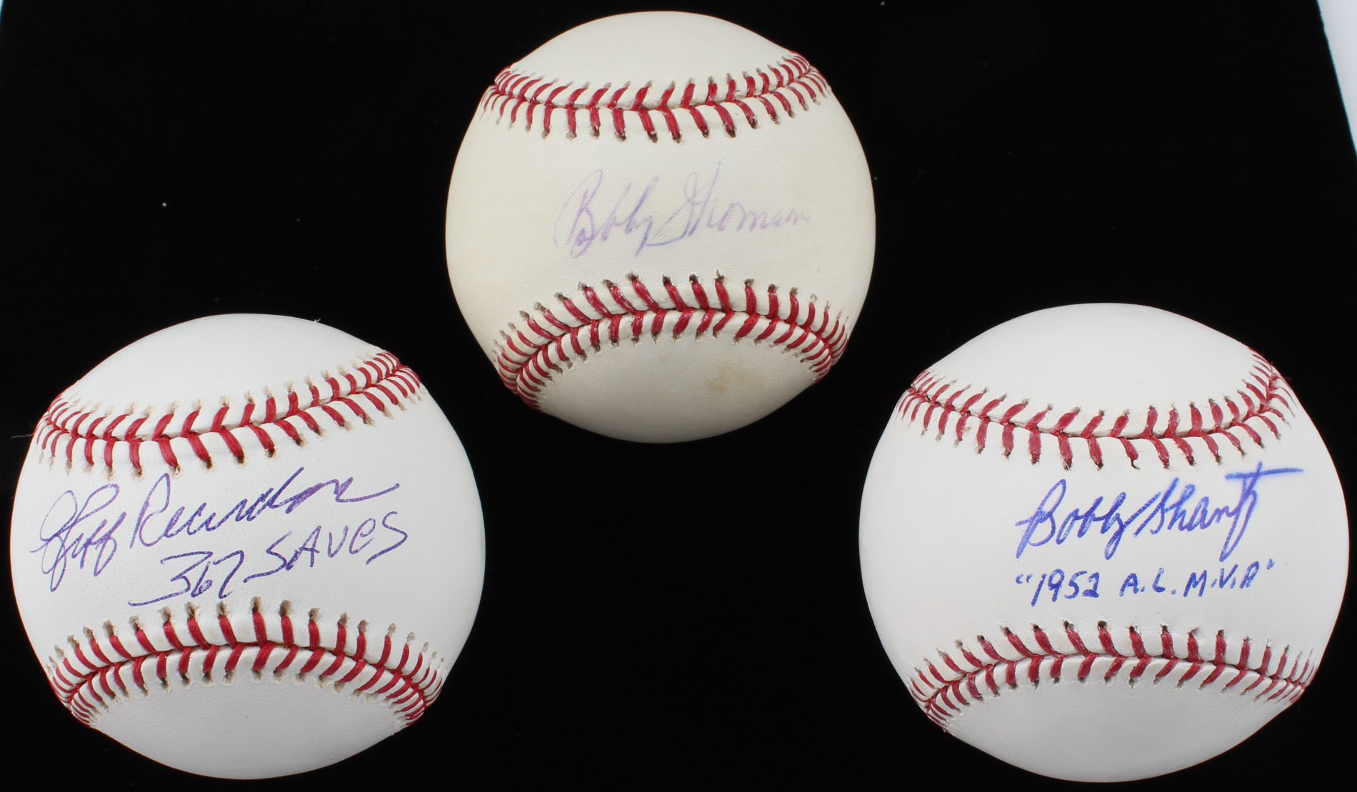Lot of (3) Baseball Stars Signed Baseballs with Jeff Reardon, Bobby Thomson & Bobby Shantz (SOP COA) at PristineAuction.com Lot of (3) Baseball Stars Signed Baseballs with Jeff Reardon, Bobby Thomson & Bobby Shantz (SOP COA) at PristineAuction.com