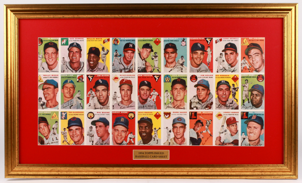 First Issue Sports Illustrated 18x30 Custom Framed 1954 Topps Baseball