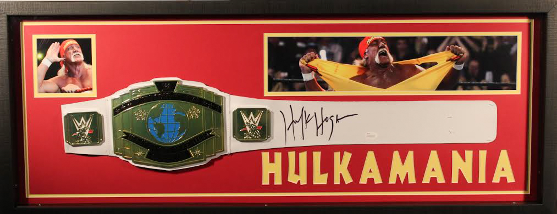 Hulk Hogan Signed 15x39x2 Custom Framed Shadowbox Championship Belt Display (JSA COA) at PristineAuction.com Hulk Hogan Signed 15x39x2 Custom Framed Shadowbox Championship Belt Display (JSA COA) at PristineAuction.com