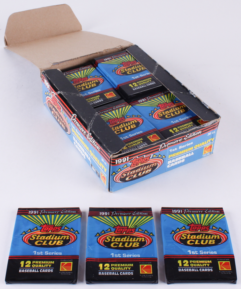 thumbnail image 2 of 1991 Topps Stadium Club Series 1 Sealed Wax Pack - 12 Baseball Cards, MLB 2 of 6