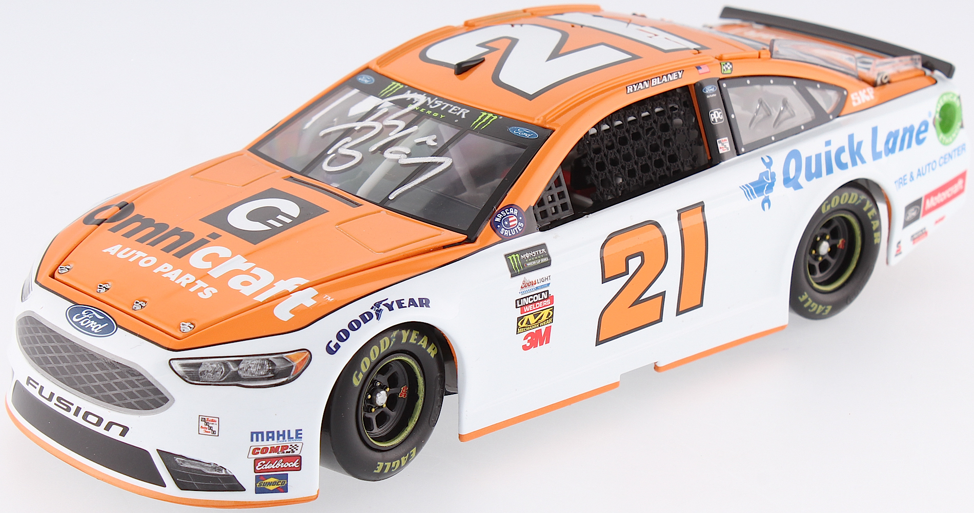 Ryan Blaney Signed 2017 NASCAR #21 Omnicraft 1:24 Premium Action Diecast Car (PA COA) at PristineAuction.com Ryan Blaney Signed 2017 NASCAR #21 Omnicraft 1:24 Premium Action Diecast Car (PA COA) at PristineAuction.com