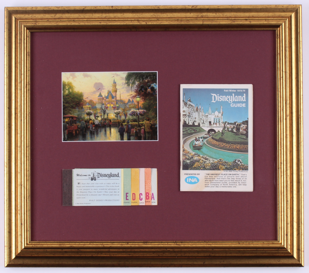 Thomas Kinkade "Disneyland" 14.5x16.5 Custom Framed Print Display with