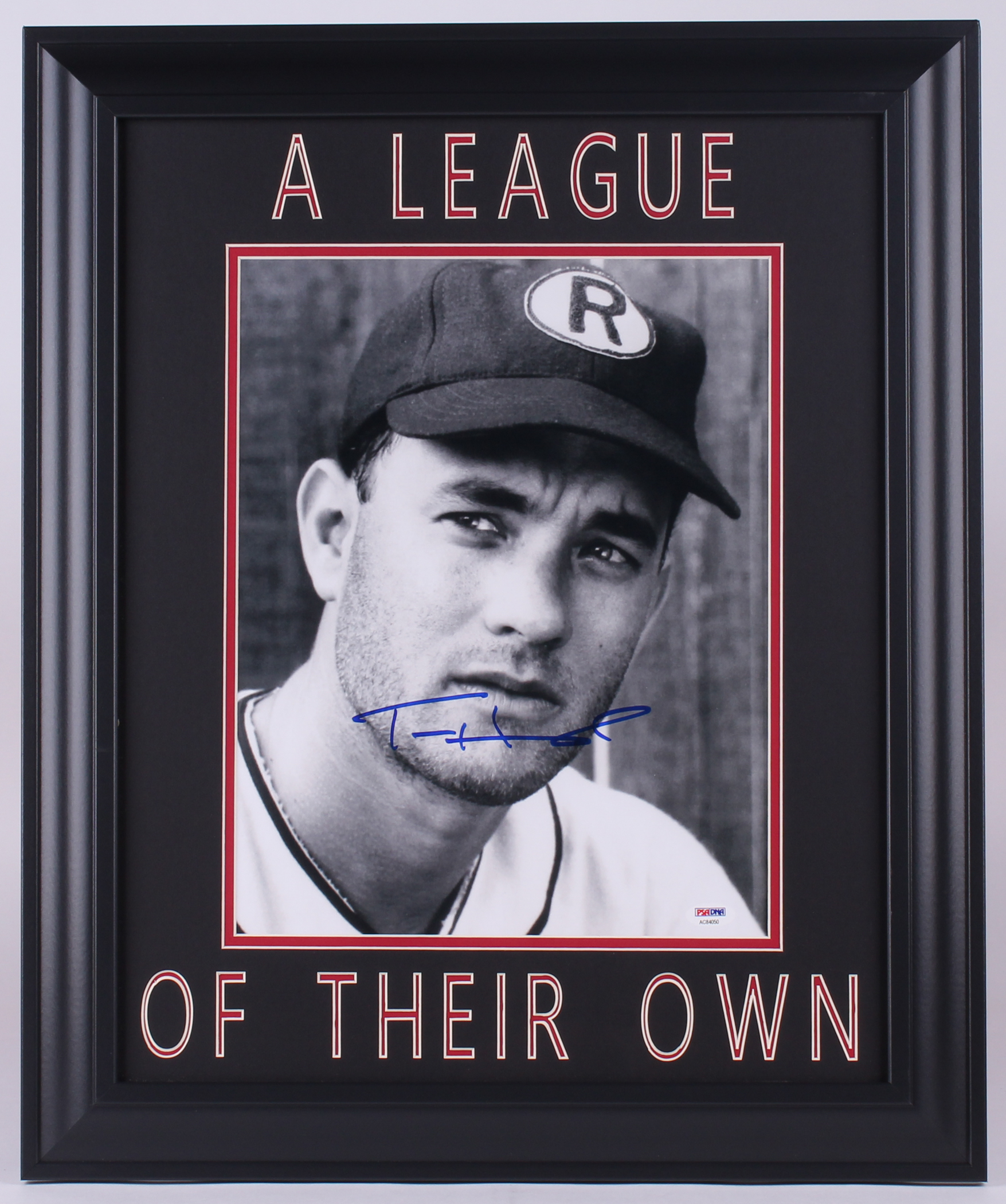 Tom Hanks Signed "A League of their Own" 19.5x23.5 Custom Framed Photo Display (PSA COA) at PristineAuction.com Tom Hanks Signed "A League of their Own" 19.5x23.5 Custom Framed Photo Display (PSA COA) at PristineAuction.com