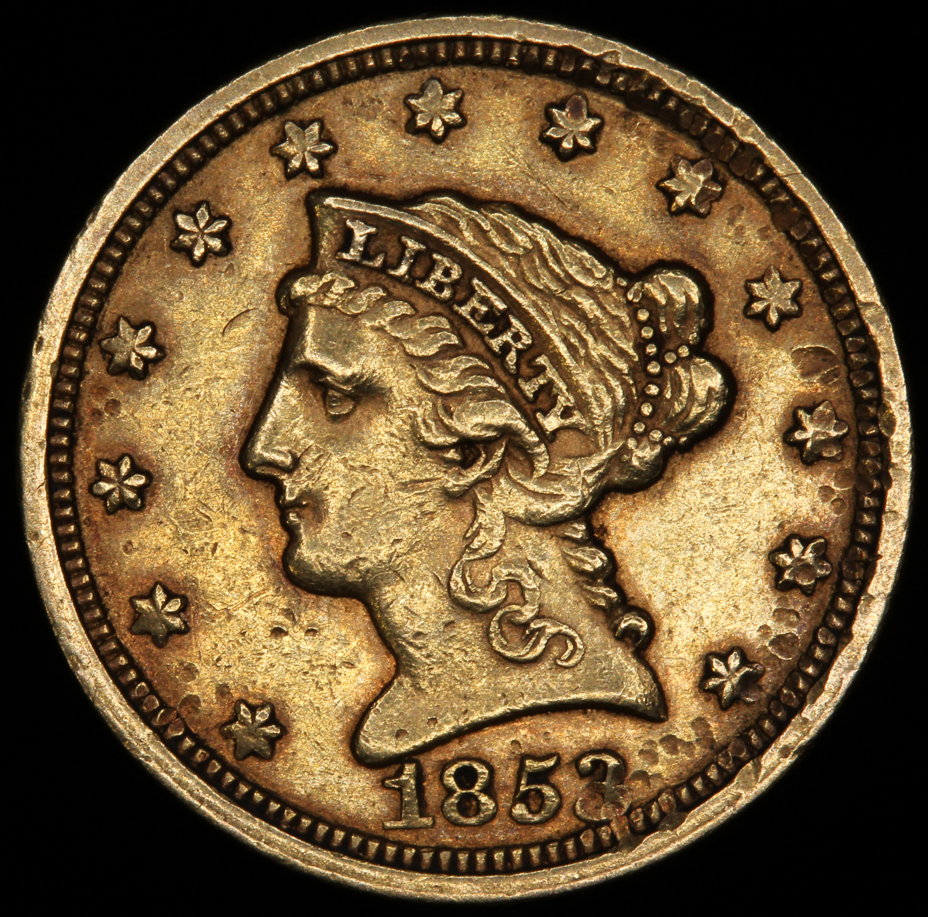 1853 $2.50 Liberty Head Quarter Eagle Gold Coin at PristineAuction.com 1853 $2.50 Liberty Head Quarter Eagle Gold Coin at PristineAuction.com