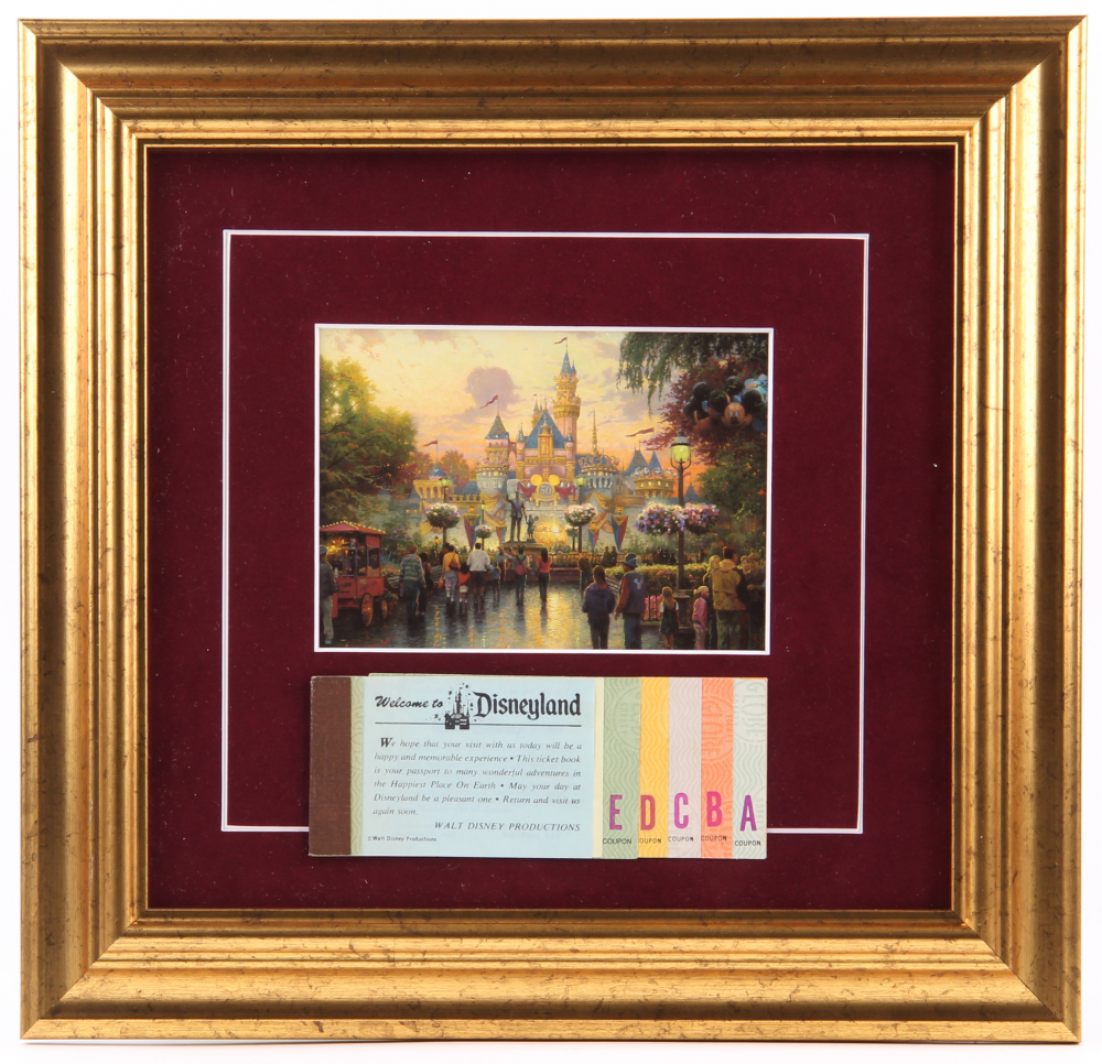 Thomas Kinkade "Disneyland" 11.75x12.25 Custom Framed Print Display