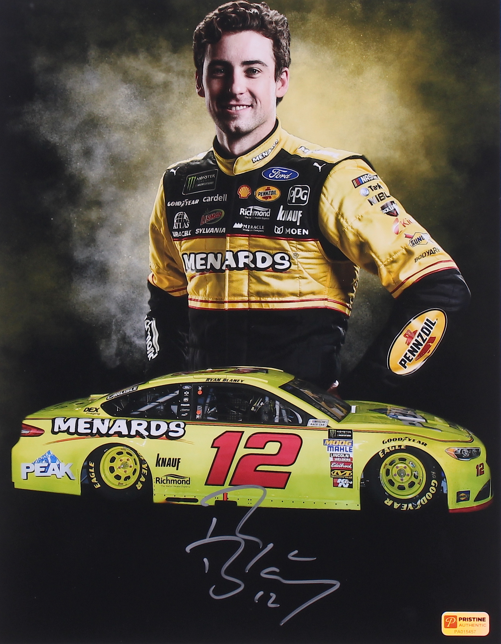 Ryan Blaney Signed 2018 NASCAR 11x14 Photo (PA COA) at PristineAuction.com Ryan Blaney Signed 2018 NASCAR 11x14 Photo (PA COA) at PristineAuction.com