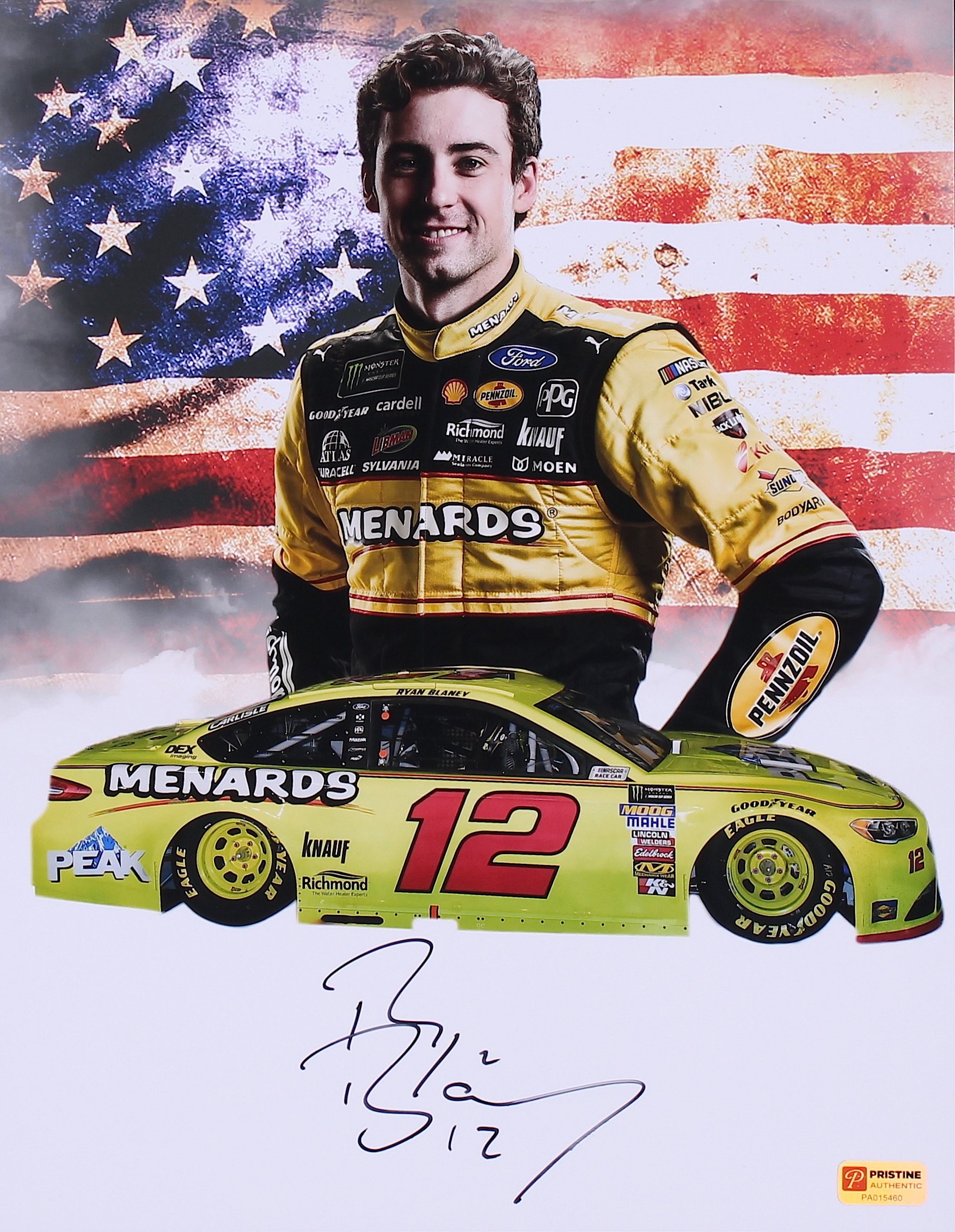 Ryan Blaney Signed 2018 NASCAR 11x14 Photo (PA COA) at PristineAuction.com Ryan Blaney Signed 2018 NASCAR 11x14 Photo (PA COA) at PristineAuction.com