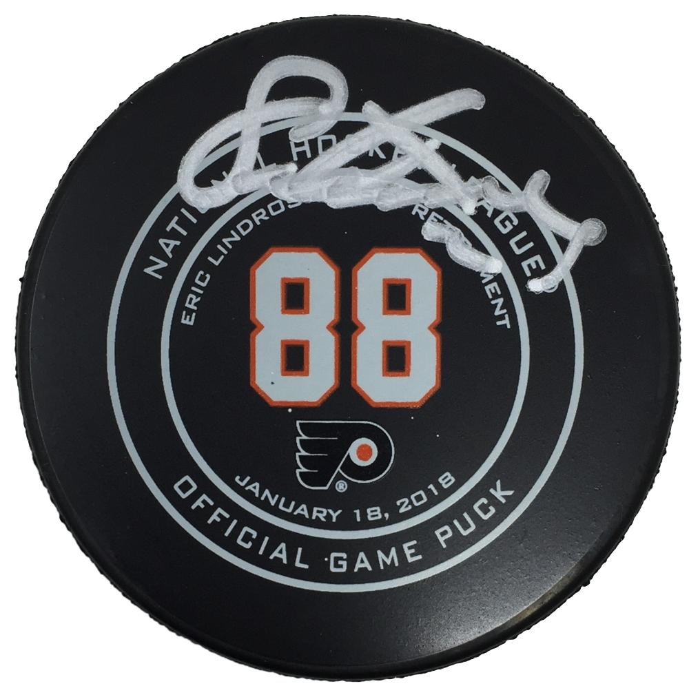 Eric Lindros Signed Retirement Logo Hockey Puck (JSA COA) at PristineAuction.com Eric Lindros Signed Retirement Logo Hockey Puck (JSA COA) at PristineAuction.com