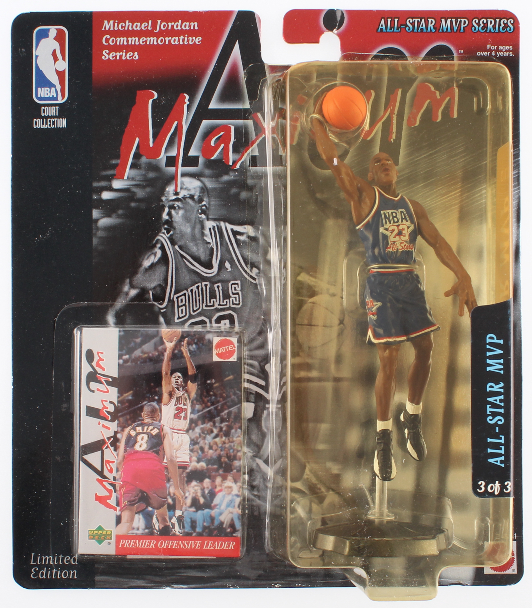 Michael Jordan All-Star Mattel NBA Court Collection "Maximum Air" Action Figure with Upper Deck Card at PristineAuction.com Michael Jordan All-Star Mattel NBA Court Collection "Maximum Air" Action Figure with Upper Deck Card at PristineAuction.com