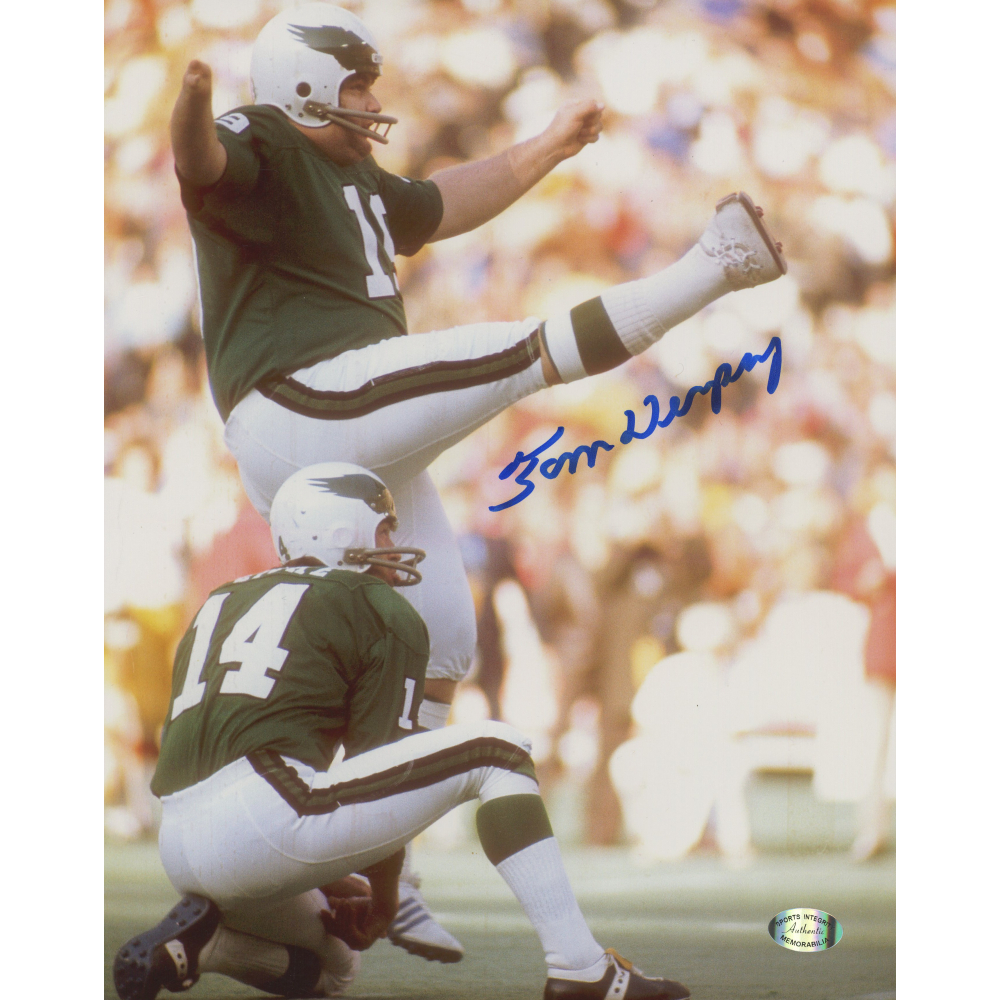 Tom Dempsey Signed Eagles 8x10 Photo (Sports Integrity COA) Pristine
