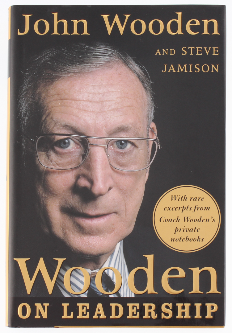 John Wooden & Steve Jamison Signed "Wooden On Leadership" Hardcover Book (PSA COA) at PristineAuction.com John Wooden & Steve Jamison Signed "Wooden On Leadership" Hardcover Book (PSA COA) at PristineAuction.com