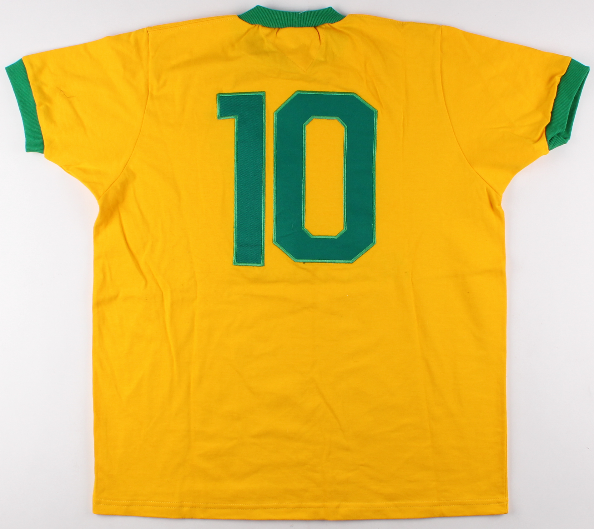 Pele Signed Brazil 1970 World Cup Final Jersey Inscribed "3x W.C. Champ" (PSA Hologram) at PristineAuction.com Pele Signed Brazil 1970 World Cup Final Jersey Inscribed "3x W.C. Champ" (PSA Hologram) at PristineAuction.com