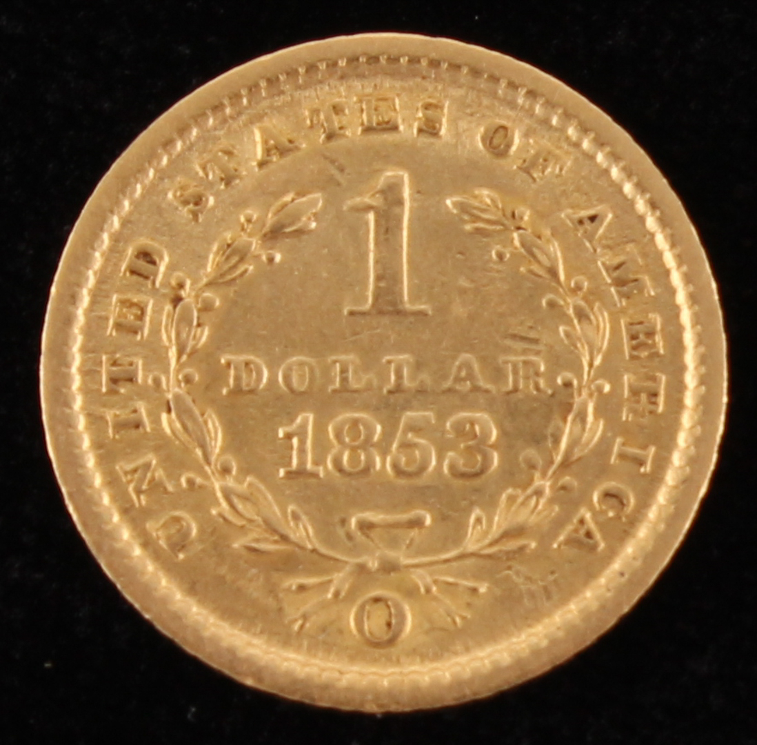 1853-O $1 One Dollar Liberty Head Gold Coin - Type 1 at PristineAuction.com 1853-O $1 One Dollar Liberty Head Gold Coin - Type 1 at PristineAuction.com