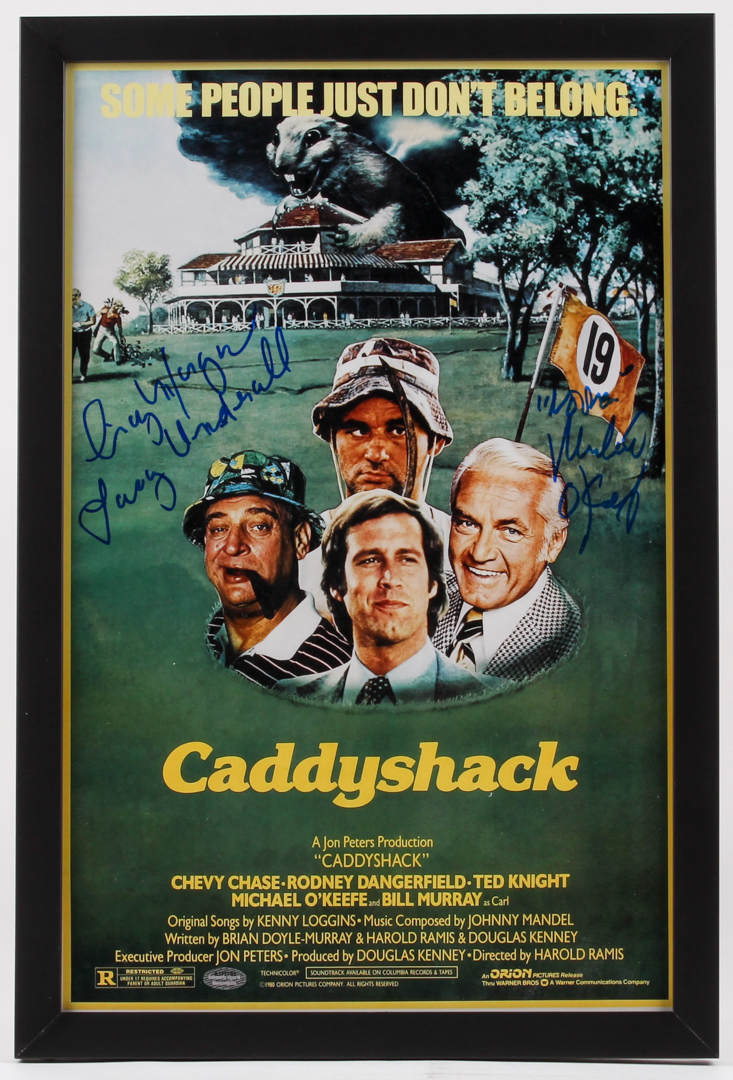 Cindy Morgan & Michael O'Keefe Signed "Caddyshack" 12x18 Custom Framed Movie Poster Inscribed "Lacey Underall" & "Noonan" (Schwartz COA) at PristineAuction.com Cindy Morgan & Michael O'Keefe Signed "Caddyshack" 12x18 Custom Framed Movie Poster Inscribed "Lacey Underall" & "Noonan" (Schwartz COA) at PristineAuction.com