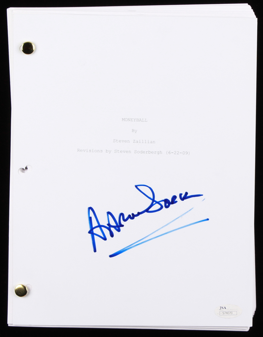 Aaron Sorkin Signed "Moneyball" Full Script (JSA Hologram) at PristineAuction.com Aaron Sorkin Signed "Moneyball" Full Script (JSA Hologram) at PristineAuction.com