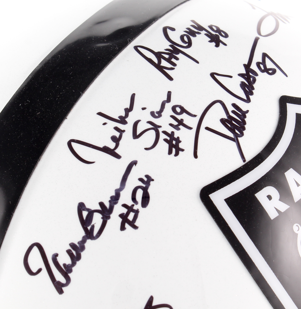 1976 Oakland Raiders Full-Size Authentic Super Bowl Logo Helmet Team-Signed by (11) with Ted Hendricks, Charlie Phillips, Tom Flores, Ray Guy (JSA COA) at PristineAuction.com 1976 Oakland Raiders Full-Size Authentic Super Bowl Logo Helmet Team-Signed by (11) with Ted Hendricks, Charlie Phillips, Tom Flores, Ray Guy (JSA COA) at PristineAuction.com