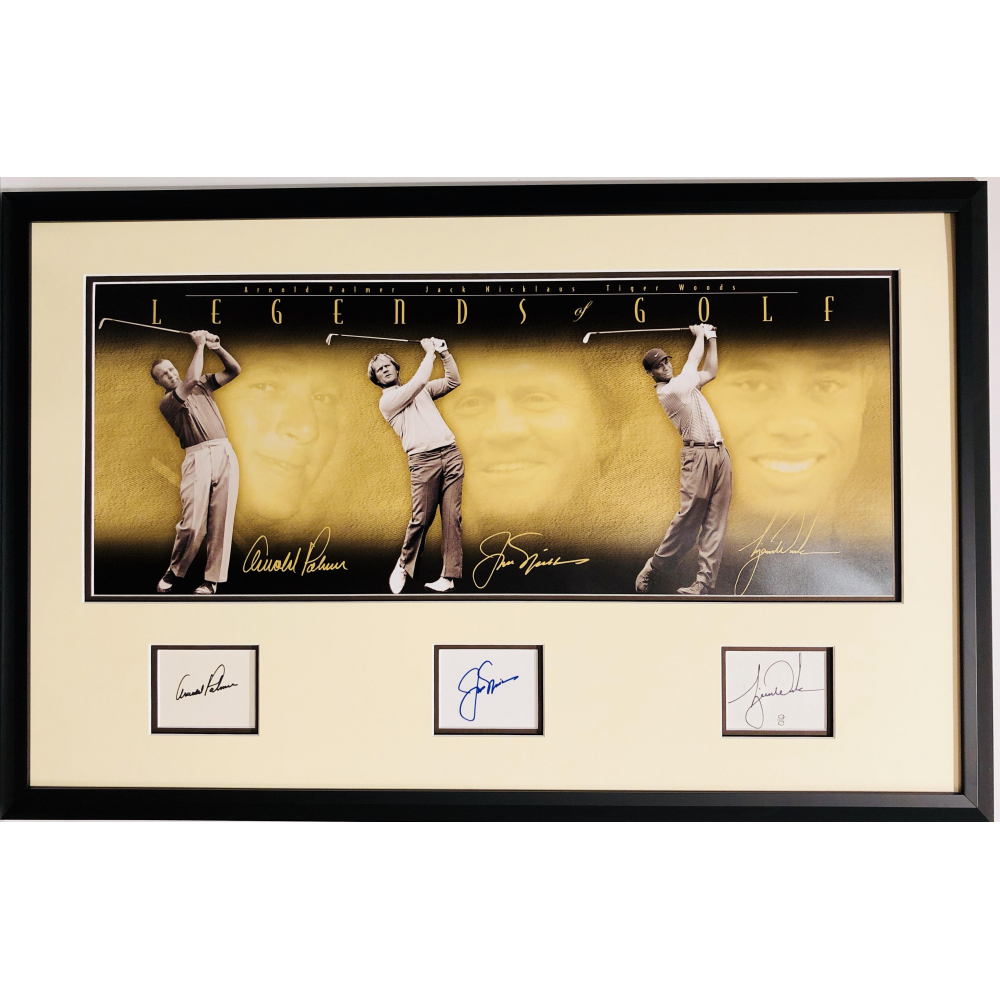 Tiger Woods, Arnold Palmer & Jack Nicklaus Signed 