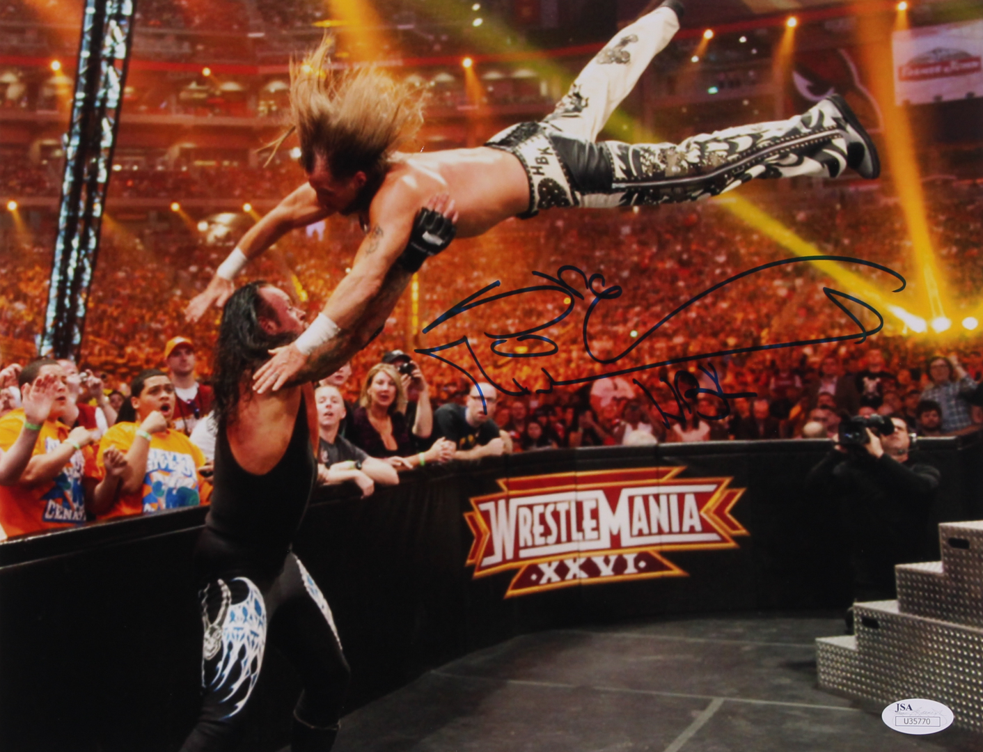 Shawn Michaels Signed Wrestlemania XXVI vs Undertaker 11x14 Photo Inscribed "HBK" (JSA COA) at PristineAuction.com Shawn Michaels Signed Wrestlemania XXVI vs Undertaker 11x14 Photo Inscribed "HBK" (JSA COA) at PristineAuction.com