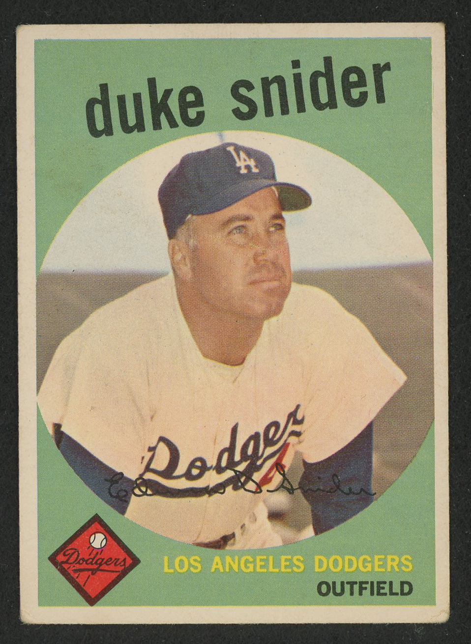 1959 Topps #20 Duke Snider at PristineAuction.com 1959 Topps #20 Duke Snider at PristineAuction.com