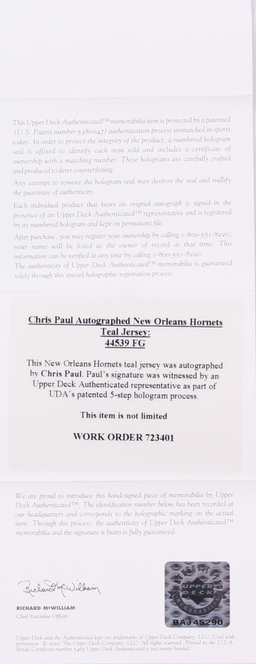 Chris Paul Signed Hornets Jersey (UD COA) at PristineAuction.com Chris Paul Signed Hornets Jersey (UD COA) at PristineAuction.com