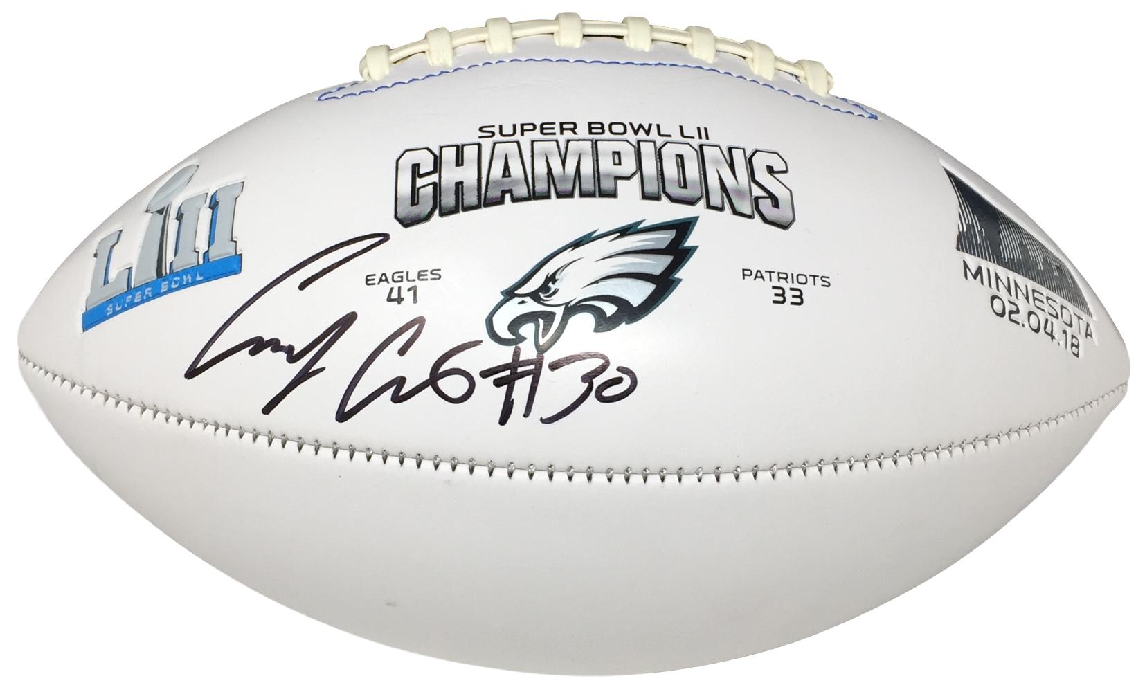 Corey Clement Signed Eagles Super Bowl 52 Logo Football (JSA COA) at PristineAuction.com Corey Clement Signed Eagles Super Bowl 52 Logo Football (JSA COA) at PristineAuction.com