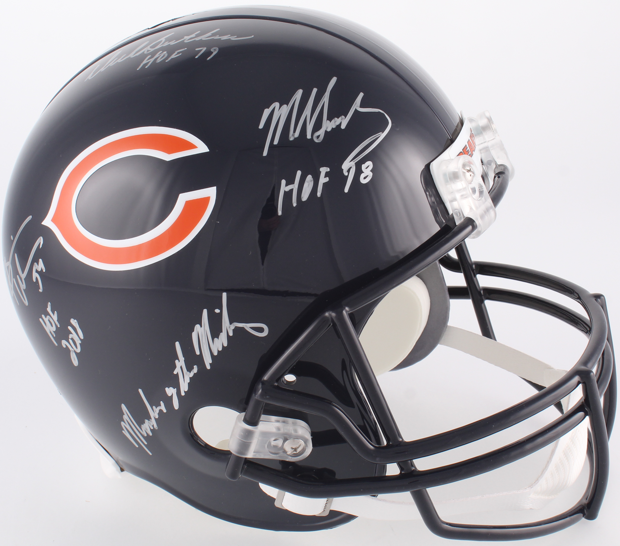 Dick Butkus, Mike Singletary & Brian Urlacher Signed Chicago Bears Full-Size Helmet Inscribed "HOF 98", "HOF 79", "HOF 2018" & "Monsters of the Midway" (JSA COA) at PristineAuction.com Dick Butkus, Mike Singletary & Brian Urlacher Signed Chicago Bears Full-Size Helmet Inscribed "HOF 98", "HOF 79", "HOF 2018" & "Monsters of the Midway" (JSA COA) at PristineAuction.com