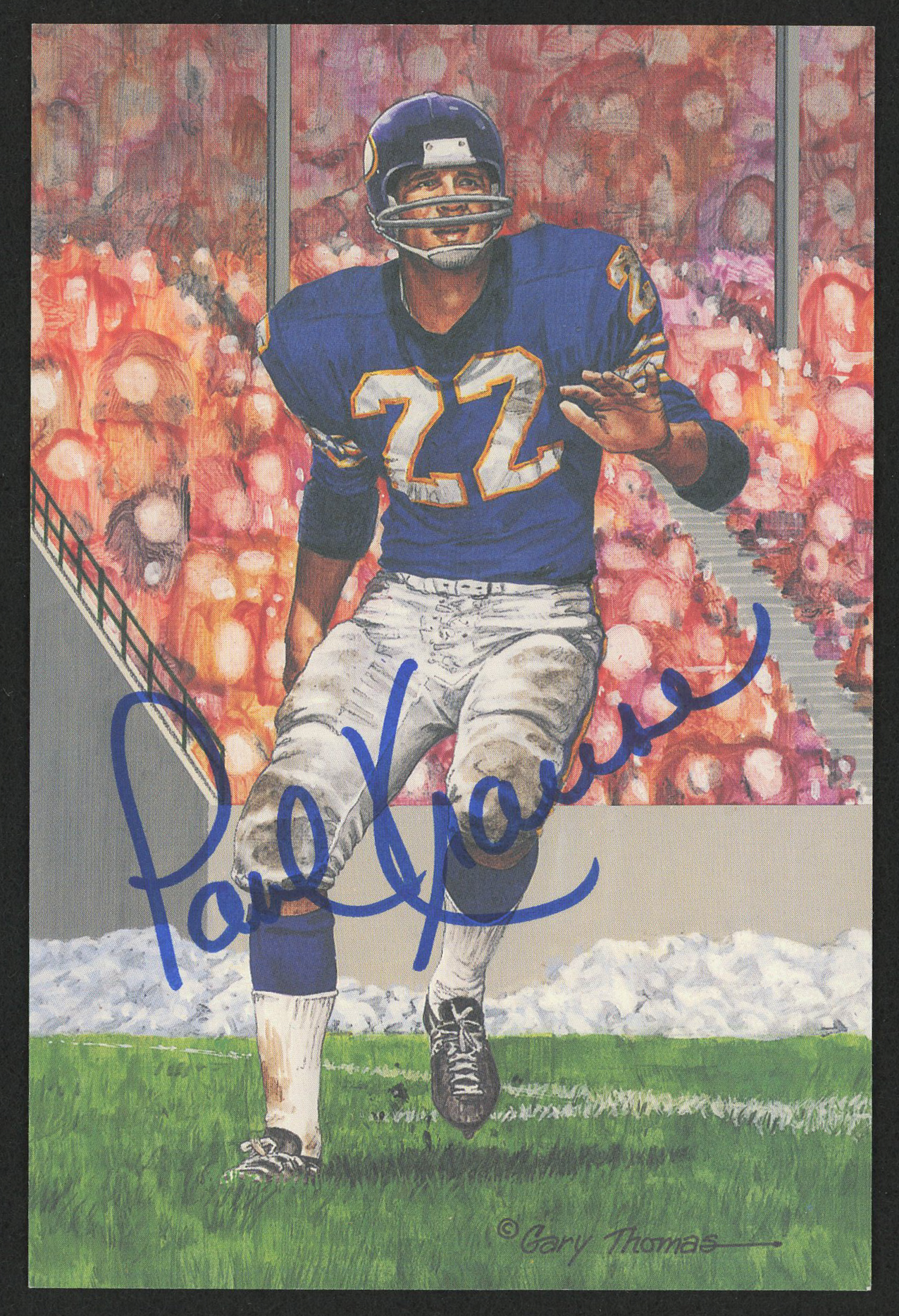 Paul Krause Signed Vikings LE 4x6 Pro Football Hall of Fame Art Series (JSA COA) at PristineAuction.com Paul Krause Signed Vikings LE 4x6 Pro Football Hall of Fame Art Series (JSA COA) at PristineAuction.com