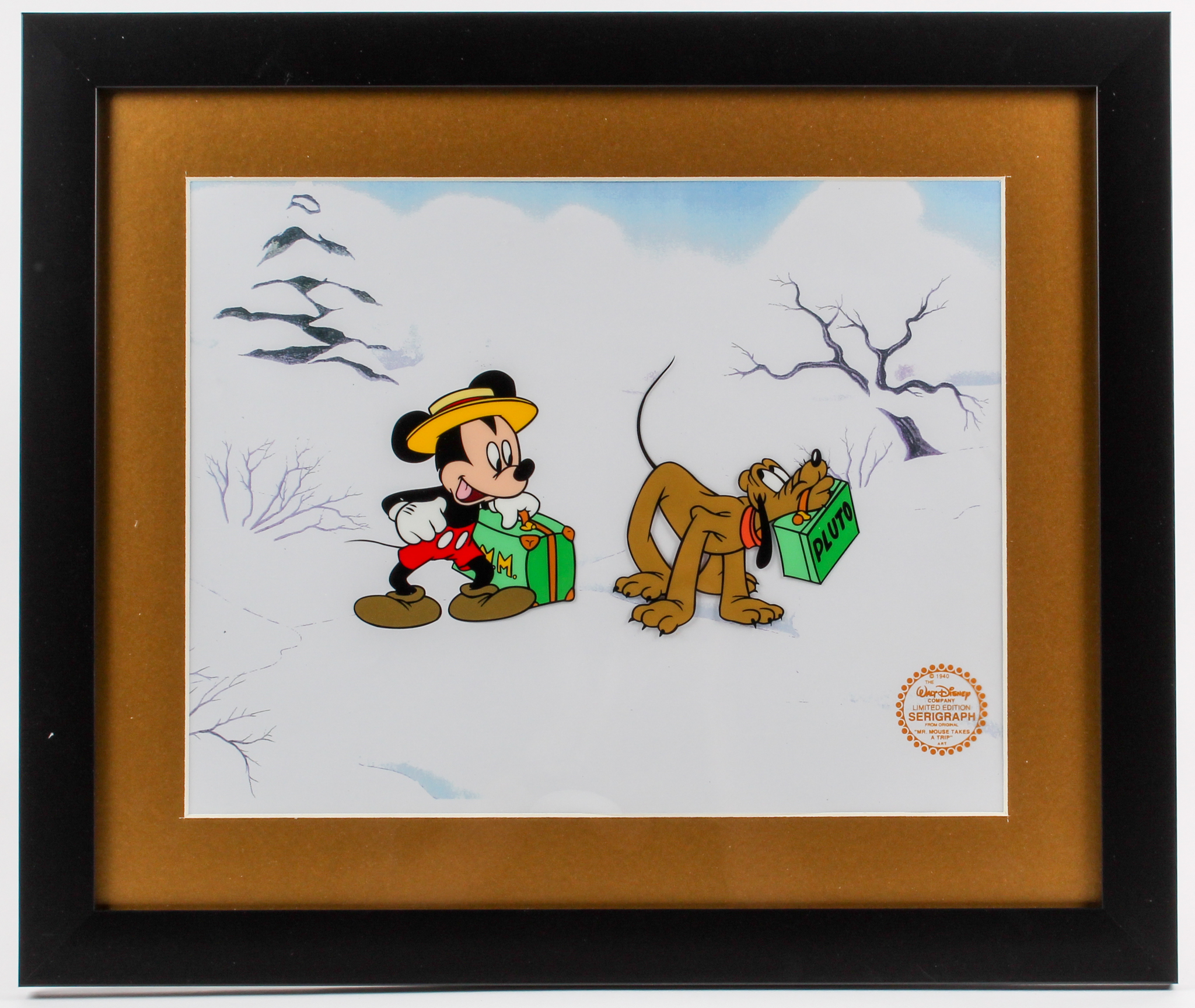 Mickey Mouse & Pluto "Mr. Mouse Takes a Trip" LE 16x19 Custom Framed Animation Serigraph Cel at PristineAuction.com Mickey Mouse & Pluto "Mr. Mouse Takes a Trip" LE 16x19 Custom Framed Animation Serigraph Cel at PristineAuction.com