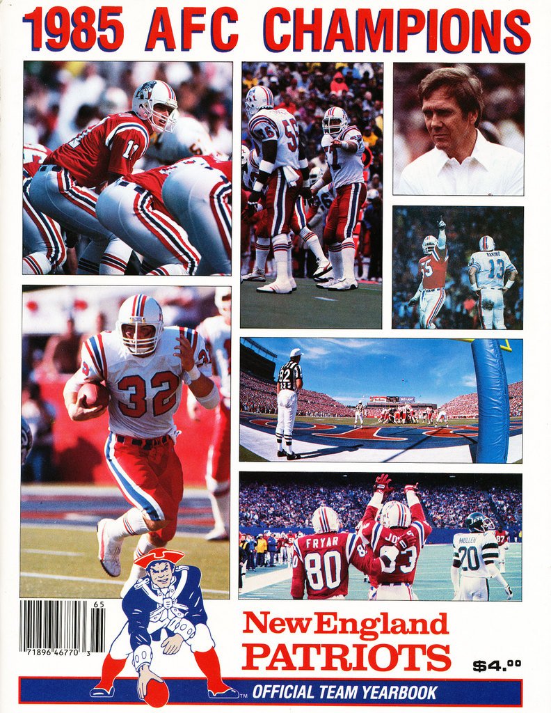 1985 Patriots Roster 1985 Patriots AFC Champions Team Yearbook | Pristine Auction