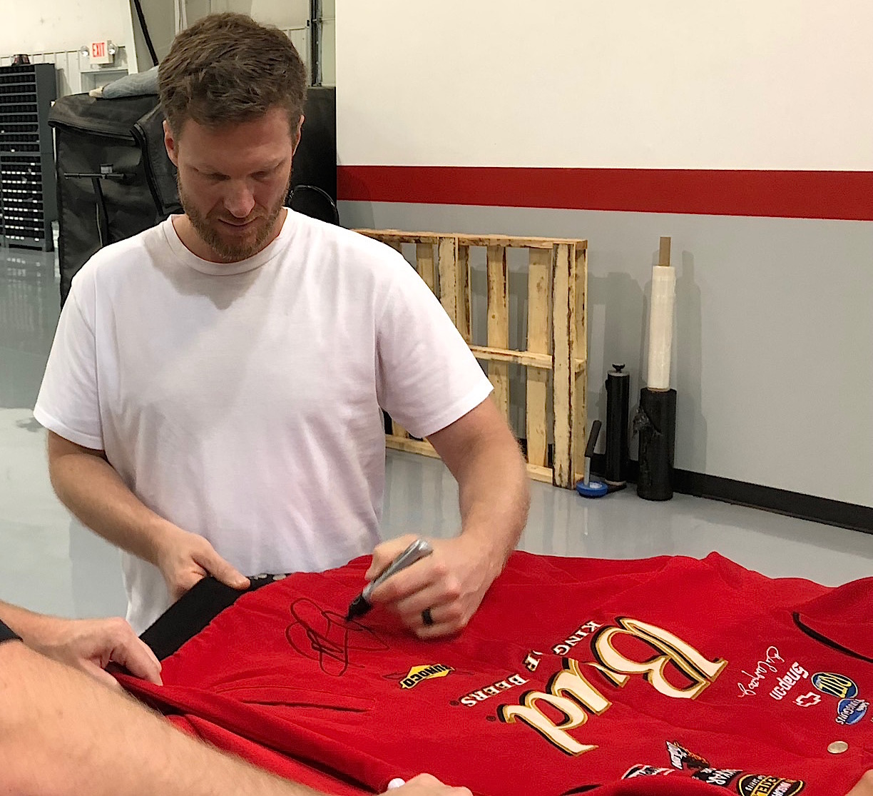 Dale Earnhardt Jr. Signed Chase Authentic Budweiser Driver's Suit / Jacket (Dale Jr. Hologram) at PristineAuction.com Dale Earnhardt Jr. Signed Chase Authentic Budweiser Driver's Suit / Jacket (Dale Jr. Hologram) at PristineAuction.com