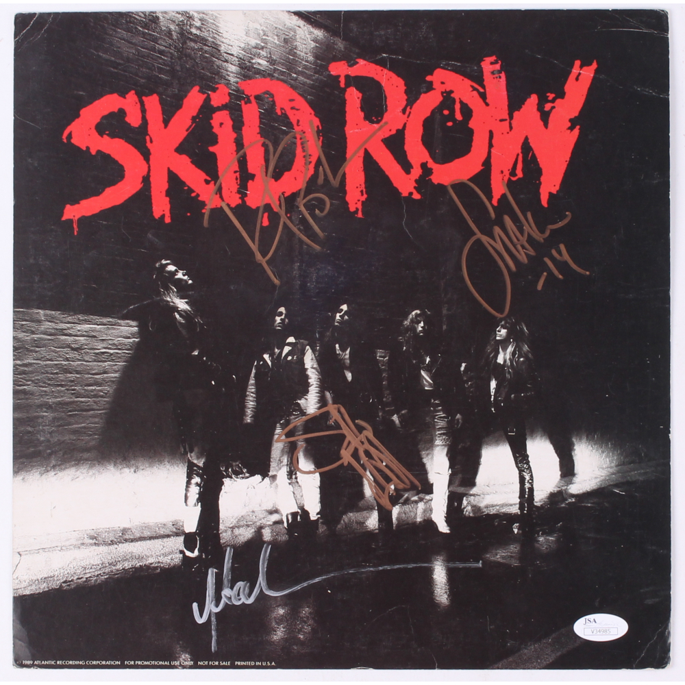 Skid Row "Skid Row" 12x12 Album Cover Signed by (4) With Rachel Bolan ...