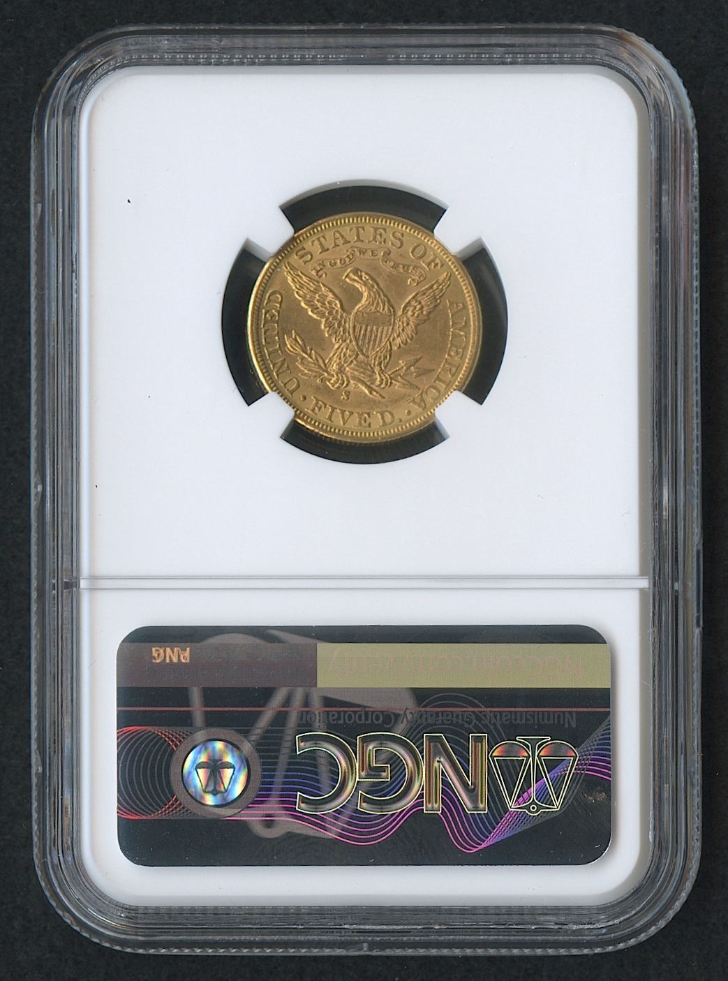 1886-S $5 Liberty Head Half Eagle Gold Coin (NGC MS 62) at PristineAuction.com 1886-S $5 Liberty Head Half Eagle Gold Coin (NGC MS 62) at PristineAuction.com