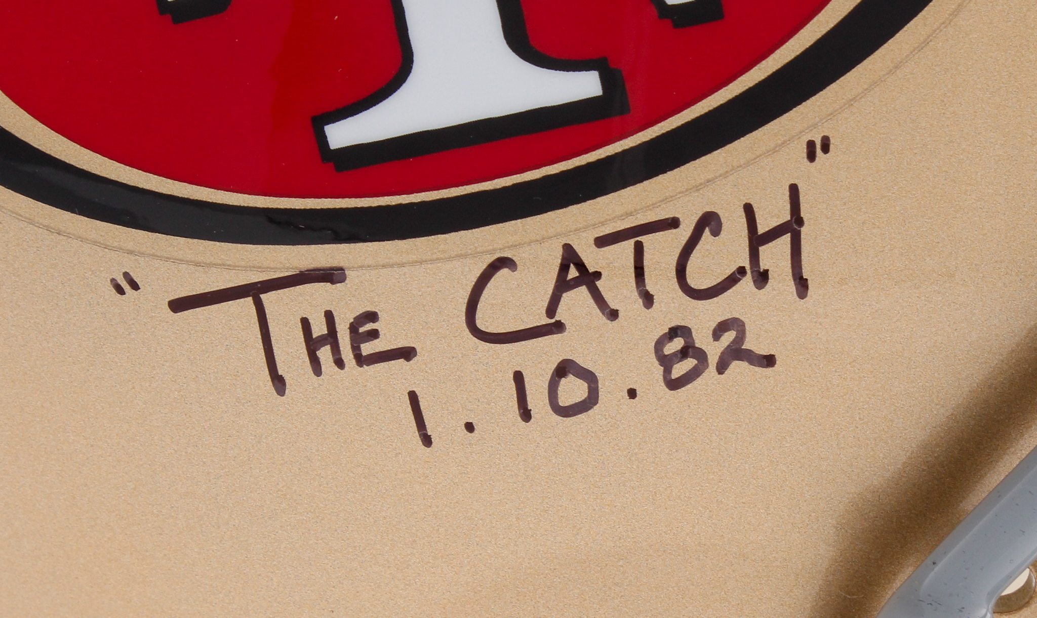 Joe Montana & Dwight Clark Signed 49ers Full-Size Helmet Inscribed "The Catch" & "1-10-82" with Hand-Drawn Play (JSA COA) at PristineAuction.com Joe Montana & Dwight Clark Signed 49ers Full-Size Helmet Inscribed "The Catch" & "1-10-82" with Hand-Drawn Play (JSA COA) at PristineAuction.com